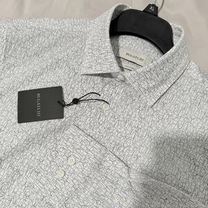 Bugatchi Shirt Men’s FF9024K60 James Barware Cotton Long Sleeve in White - M